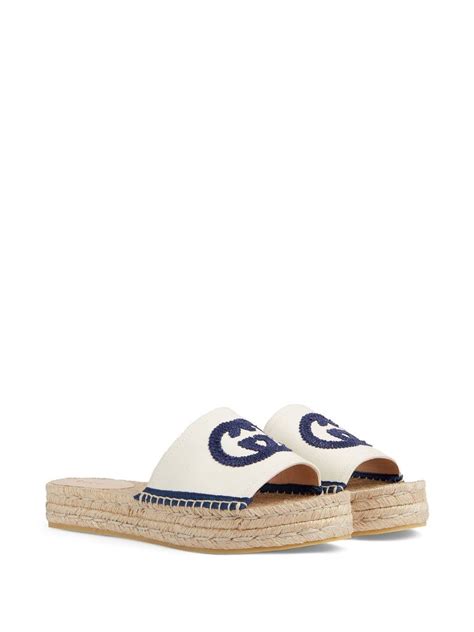 gucci quilted espadrille slides|Gucci espadrilles farfetch.